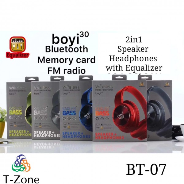 Boyi Bluetooth 2 In 1Speaker Headphones BT-07