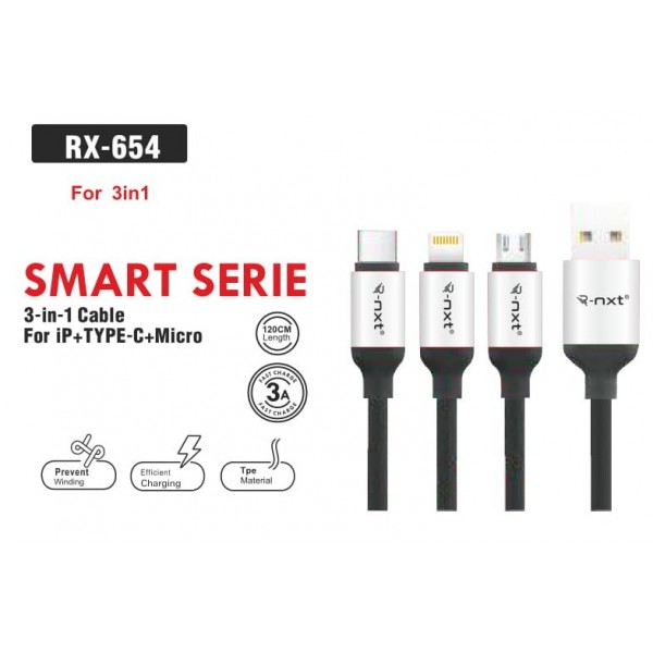 3 IN 1 Type C USB Cable RX-654