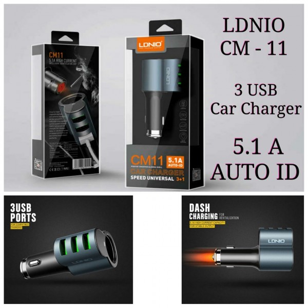 LDNIO CM-11 ,3 USB Car Charger