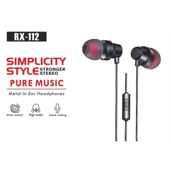 Simplicity Style Stronger stereo Pure Music Earphone RX-112