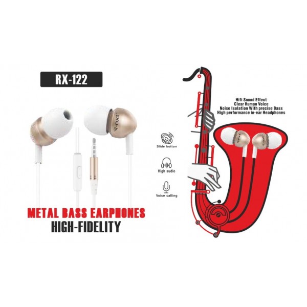 Metal Bass Ear Phones-RX-122