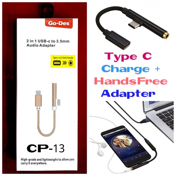 Type C-Charge+Handsfree Adaptor-CP-13