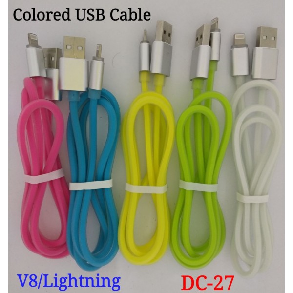 V8/Lightning Coloured USB Cable DC-27