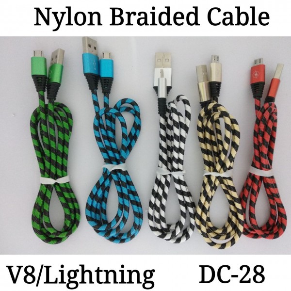 V8/ Lightning Nylon Cable DC - 28